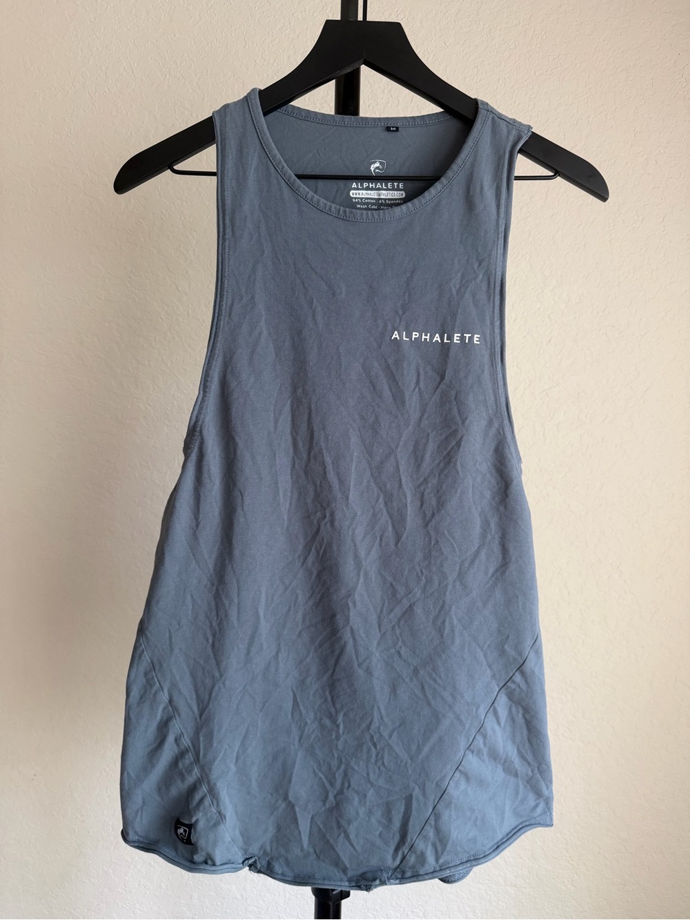 Alphalete Tank Top Light Slate Blue Medium M Performance Fit Men's